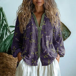 Isadora™ | Women's Printed V-Neck Long Sleeve Blouse