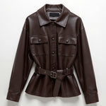 Christina PU Jacket with Belt