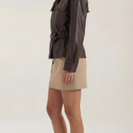 Christina PU Jacket with Belt