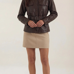 Christina PU Jacket with Belt