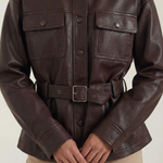 Christina PU Jacket with Belt