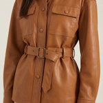 Christina PU Jacket with Belt