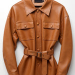 Christina PU Jacket with Belt