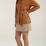 Christina PU Jacket with Belt