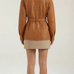 Christina PU Jacket with Belt