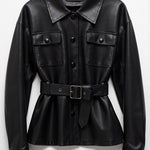 Christina PU Jacket with Belt