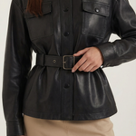 Christina PU Jacket with Belt
