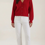 Jessica cardigan with V-neck and button closure