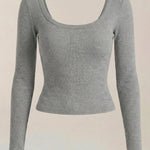 Marian Long Sleeve Top with U-Neck