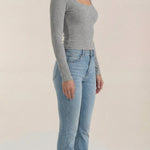 Marian Long Sleeve Top with U-Neck