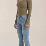 Marian Long Sleeve Top with U-Neck