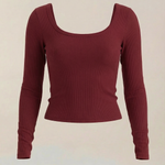 Marian Long Sleeve Top with U-Neck