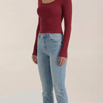 Marian Long Sleeve Top with U-Neck