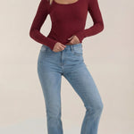 Marian Long Sleeve Top with U-Neck