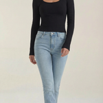 Marian Long Sleeve Top with U-Neck