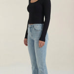 Marian Long Sleeve Top with U-Neck