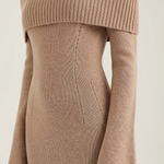 Quinlan fitted maxi dress with off-the-shoulder sleeves