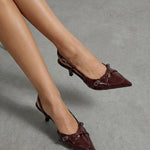 Samantha heeled shoes with back strap and buckle