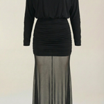 Sonya Mesh Ruched Maxi Dress
