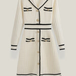 Tracy | Elegant Knit Dress with Contrasting Trim for Women