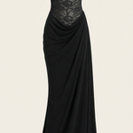 Giselle: Long Lace Dress with Corset and Off-Shoulder