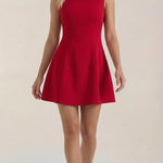 Helga Short Dress with Boat Neckline