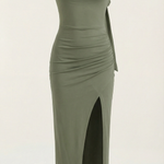 Rhoda Long Dress with Gathered Details