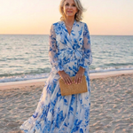 Lillian | Floral Long Sleeve Wrap Maxi Dress