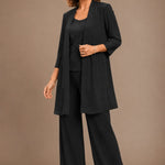 Evelyn Embroidered Three-Piece Pant Set