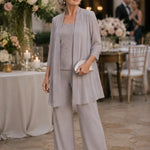 Evelyn Embroidered Three-Piece Pant Set