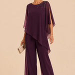 Embellished Chiffon Mother of the Bride Pant Suit