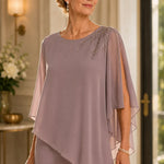 Embellished Chiffon Mother of the Bride Pant Suit