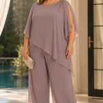 Embellished Chiffon Mother of the Bride Pant Suit