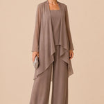 Graceful Mother of the Bride Chiffon Pant Suit