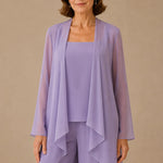 Graceful Mother of the Bride Chiffon Pant Suit