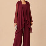 Graceful Mother of the Bride Chiffon Pant Suit