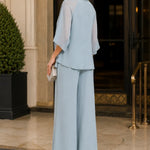 Graceful Keyhole Neck Formal Pant Suit