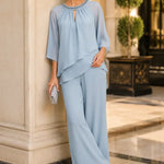 Graceful Keyhole Neck Formal Pant Suit