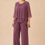 Mother of the Bride Chiffon Overlay Pant Suit