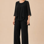 Mother of the Bride Chiffon Overlay Pant Suit