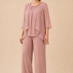 Mother of the Bride Chiffon Overlay Pant Suit