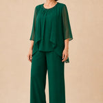 Mother of the Bride Chiffon Overlay Pant Suit