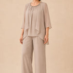 Mother of the Bride Chiffon Overlay Pant Suit