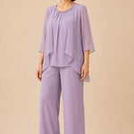 Mother of the Bride Chiffon Overlay Pant Suit