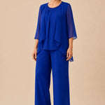 Mother of the Bride Chiffon Overlay Pant Suit