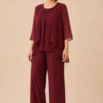 Mother of the Bride Chiffon Overlay Pant Suit