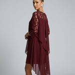 Ava Harrington | Mesh Sleeve Cape Mini Dress For Women
