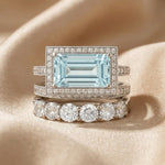 Vintage Silver Rings Set with Turquoise Glass