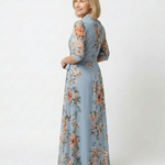 Elowen | Floral Wrap V Neck Maxi Dress