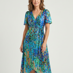 Zafrina | Abstract Pattern Midi Dress